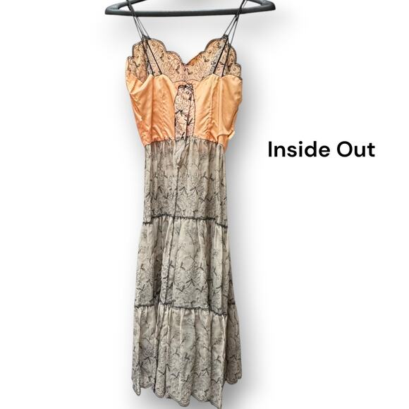 Vintage 1950s Sheer Cupcake Chiffon Embroidered Party Dress Pink & Black XS - Picture 7 of 16